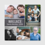 Personalised Photo, Chalkboard, Family Reunion Magnet<br><div class="desc">Surprise the family with these personalised magnets which include photos you choose,  your last name and reunion year. A fun souvenir,  gift for grandma,  grandpa,  the children,  grandchildren,  moms and dads.</div>