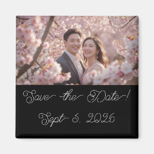  Personalised Photo Cherry Blossom Save The Date Magnet