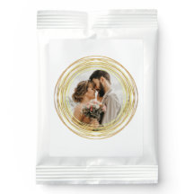 Personalised Photo Chic White Gold Wedding Minimal