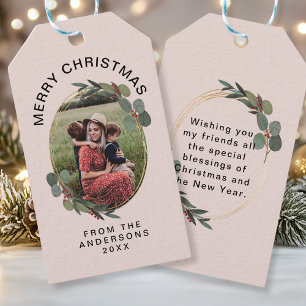 Personalised Photo Christmas gift tags
