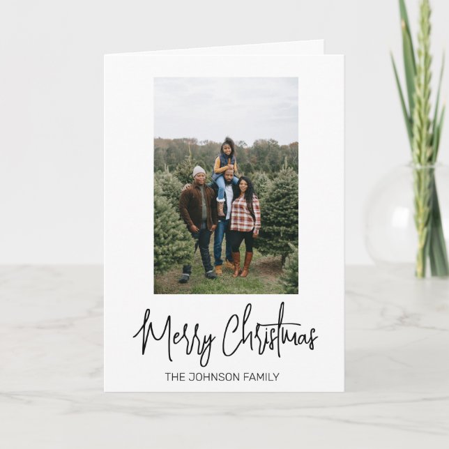 Personalised Photo Christmas Holiday Minimalistic  Card (Front)