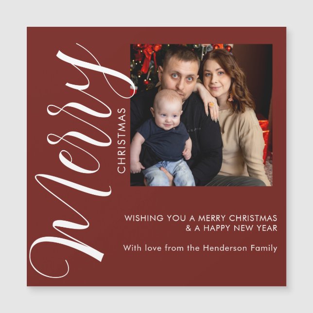 Personalised Photo Christmas Magnetic Card (Front)