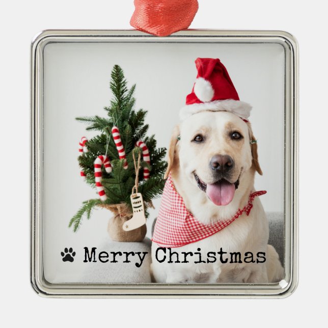 Personalised Photo Christmas Metal Tree Decoration (Front)