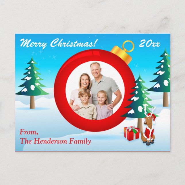 Personalised PHOTO Christmas Ornament Post Card 3 (Front)