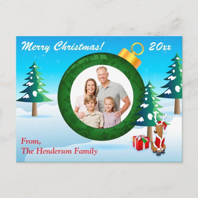 Personalised PHOTO Christmas Ornament Post Card 4 (Front)