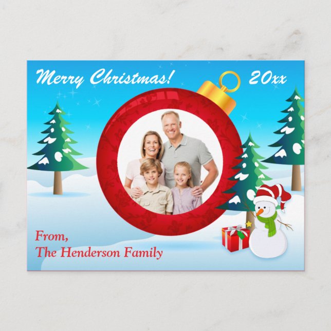 Personalised PHOTO Christmas Ornament Post Card 5 (Front)