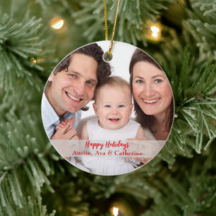 Personalised Photo Christmas Ornament with Text