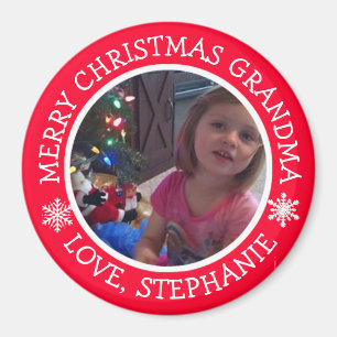 Personalised Photo Christmas Snowflakes Magnet