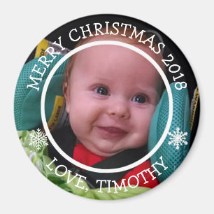 Personalised Photo Christmas Snowflakes Magnet