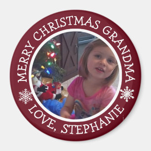 Personalised Photo Christmas Snowflakes Magnet