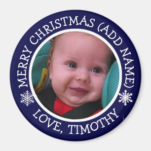 Personalised Photo Christmas Snowflakes Magnet