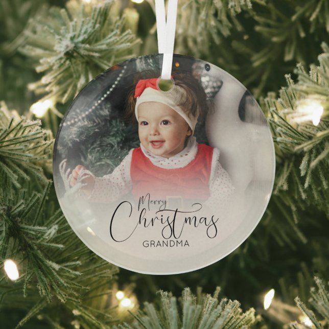 Personalised Photo | Christmas Tree  Glass Tree Decoration (Insitu)