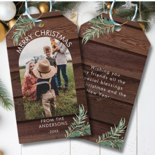 Personalised Photo Christmas Wood Gift Tag