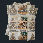 Personalised Photo Christmas Wrapping Paper<br><div class="desc">A glamorous Christmas tree design in shimmering gold tones, with photo upload frames for a personal touch. Ideal for elegant family gifts, couple presents, or modern holiday packaging. This is the larger photo version. Also available in a smaller photo option Matching tissue paper, Stickers and name tags available. Upload your...</div>