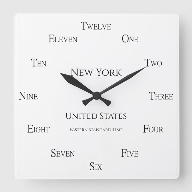 Personalised Photo City Country & Time Zone  Square Wall Clock (Front)