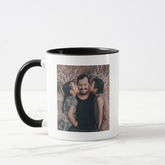 Personalised Photo Coffee Mug, Minimalist Dad Mug (Left)