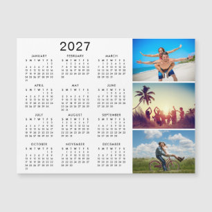 Personalised Photo Collage 2025 Calendar Magnet