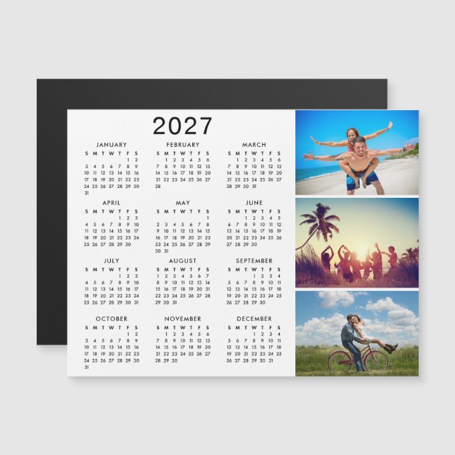 Personalised Photo Collage 2025 Calendar Magnetic Invitation (Front/Back)