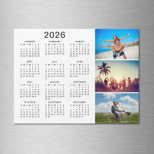 Personalised Photo Collage 2026 Calendar Magnet