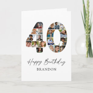 Personalised Photo Collage 40th Birthday Card