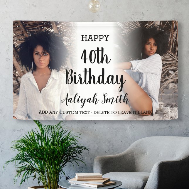 Personalised Photo Collage 40th Birthday Party Banner (Personalized Photo Collage 40th Birthday Party Banner
)