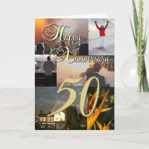 Personalised Photo Collage 50th Anniversary Card
