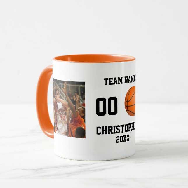 Personalised Photo Collage Basketball Mug (Front Left)