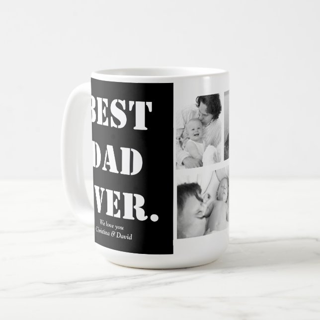 Personalised Photo Collage Best Dad Ever Coffee Mug (Front Left)