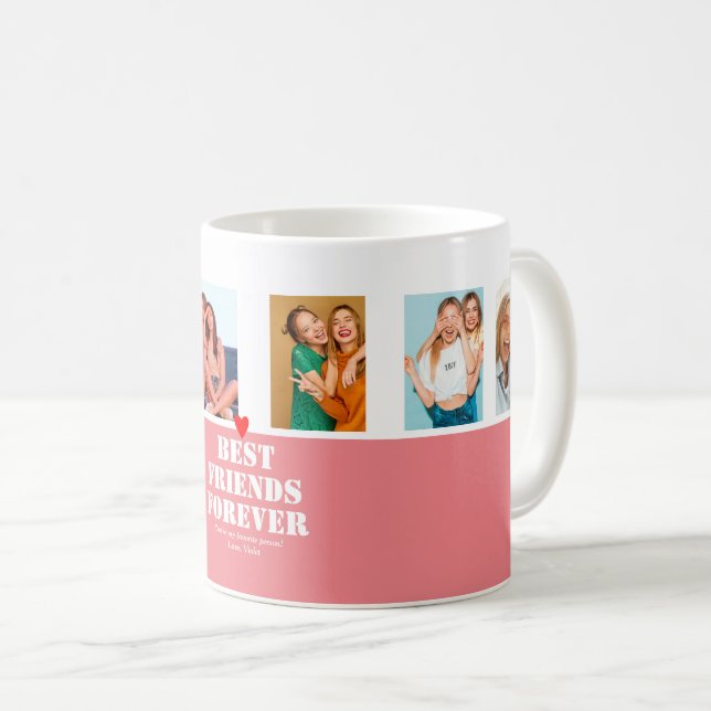 Personalised Photo Collage BFF Gift Best friends Coffee Mug (Front Right)