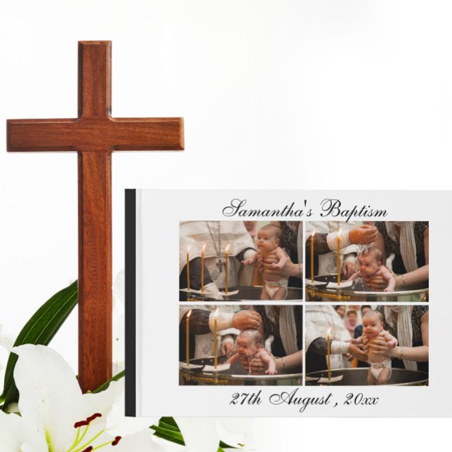 Personalised Photo Collage Christening Baptism  Guest Book (Creator Uploaded)