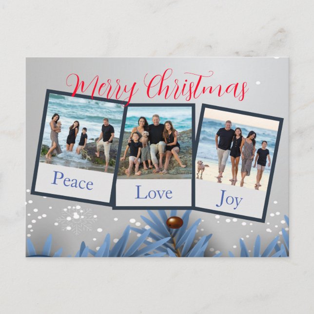 Personalised Photo Collage Christmas  Holiday Postcard (Front)