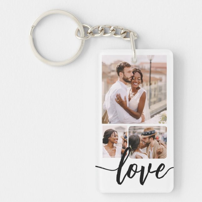 Personalised Photo Collage Customisable Text  Key Ring (Front)
