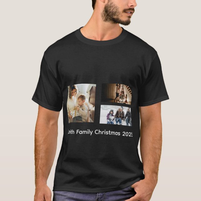 Personalised Photo Collage Family Christmas T-Shirt (Front)