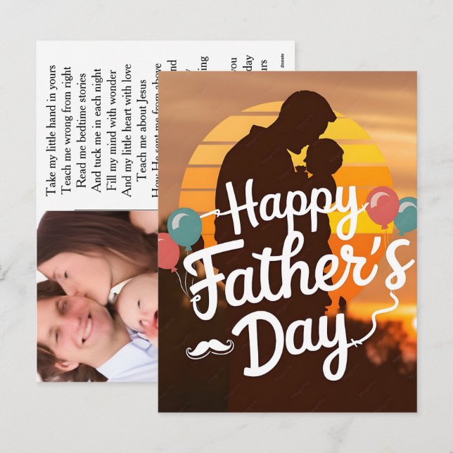 Personalised Photo Collage First Fathers Day Keep Holiday Postcard (Front/Back)