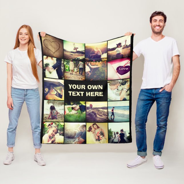 Personalised photo collage fleece blanket (In Situ)