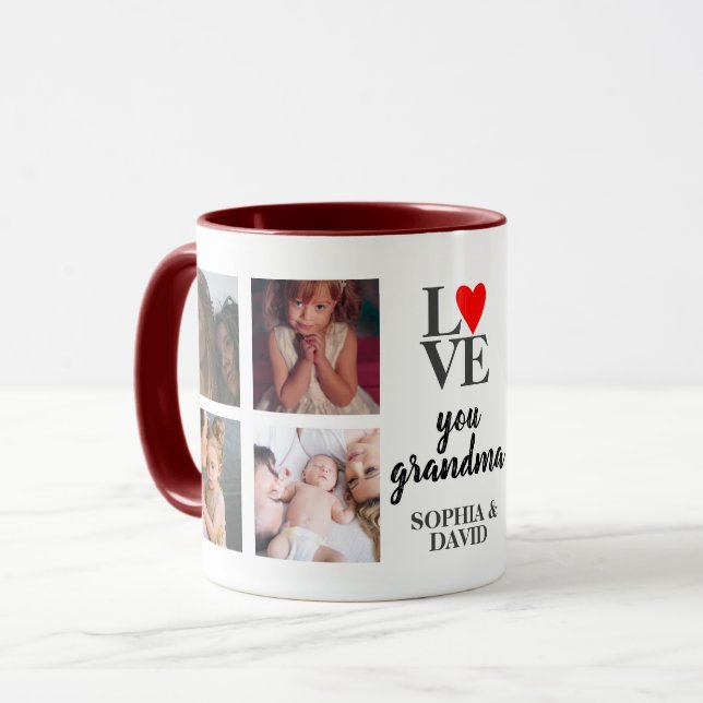 Personalised Photo Collage Gift for Grandmother Mug (Front Left)