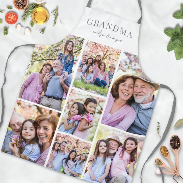 Personalised Photo Collage Grandma Apron (Personalized Photo Collage Grandma Apron)