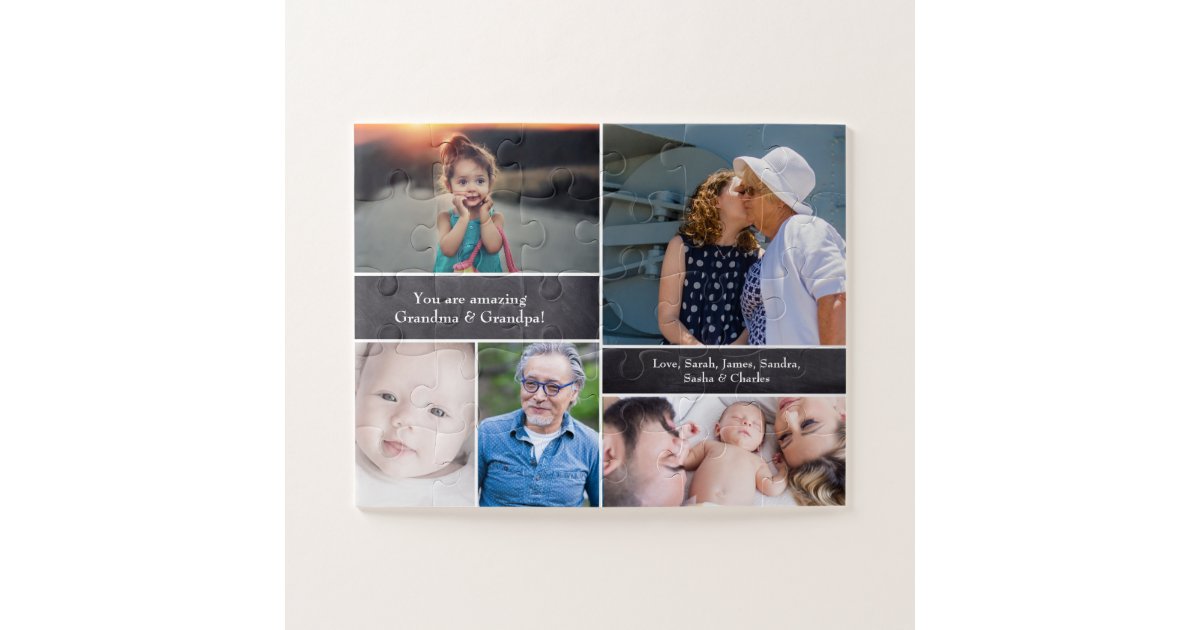 Personalised, Photo Collage, Grandparents Jigsaw Puzzle ...