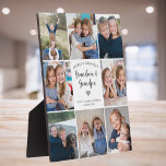 Personalised Photo Collage Grandparents Modern Plaque<br><div class="desc">This white personalised "World's Greatest Grandma & Grandpa" 8-photo collage blanket features a simple heart, accompanied by elegant handwritten script typography and the name of beloved grandchildren. An ideal and heartwarming gift for your grandparents on special occasions like Grandparents day, Anniversary, Christmas, or birthdays. Customise it with photos of favourite...</div>