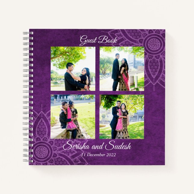 Personalised photo collage guests book Indian  (Front)