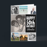 Personalised Photo Collage Happy Birthday Any Age Card<br><div class="desc">Create your own birthday card with this modern photo collage. Personalise with your own photos and text. This minimalist simple design features a photo collage layout for 7 photos. Text reads 'Happy 50th Birthday' and their name,  but can be customised to your own special message.</div>