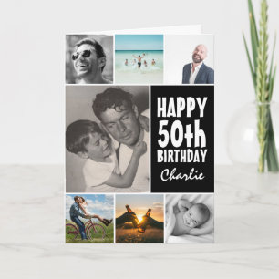 Personalised Photo Collage Happy Birthday Any Age Card