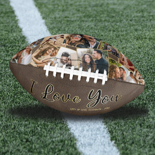 Personalised Photo Collage I Love You Football American Football