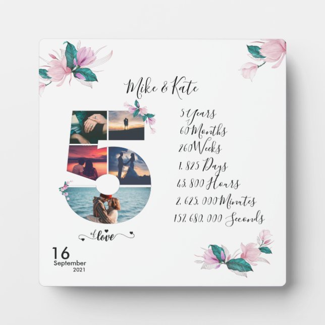 Personalised Photo collage Love Couple Anniversary Plaque (Front)