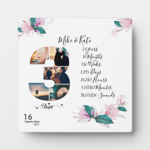 Personalised Photo collage Love Script Couple  Plaque