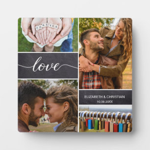 Personalised Photo collage Love Script Couple Plaque