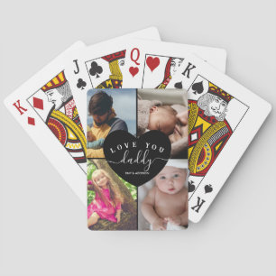 Personalised Photo Collage Love You Daddy Gifts Playing Cards
