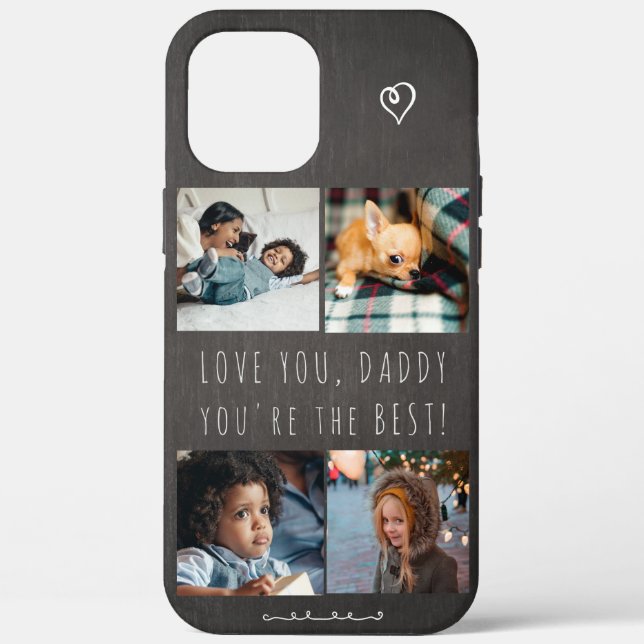 Personalised photo collage Love you Daddy script Case-Mate iPhone Case (Back)