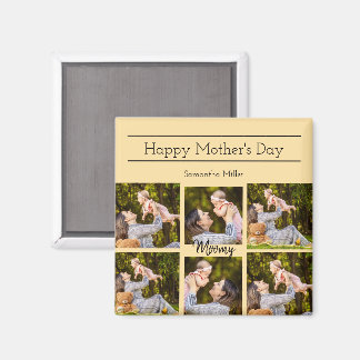 Personalised Photo Collage Magnet with Custom Text