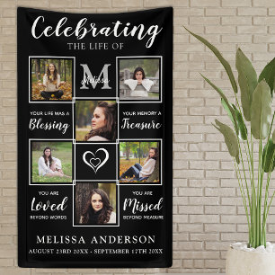 Personalised Photo Collage  Memorial Funeral Banne Banner